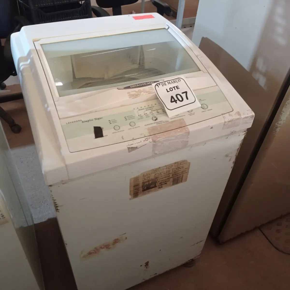 01 MÁQUINA DE LAVAR ROUPAS BRASTEMP 06KG E 01 FOGÃO 04 BOCAS. (NO ESTADO) ATENÇÃO! FAZER A VISITAÇÃO ANTES DE ARREMATAR, NÃO SABEMOS SE FUNCIONA. LEILÃO NÃO TEM GARANTIA E NEM DEVOLUÇÃO, SUJEITO A POSSÍVEIS AVARIAS VISÍVEIS/OCULTAS E/OU AUSÊNCIA DE COMPONENTES.