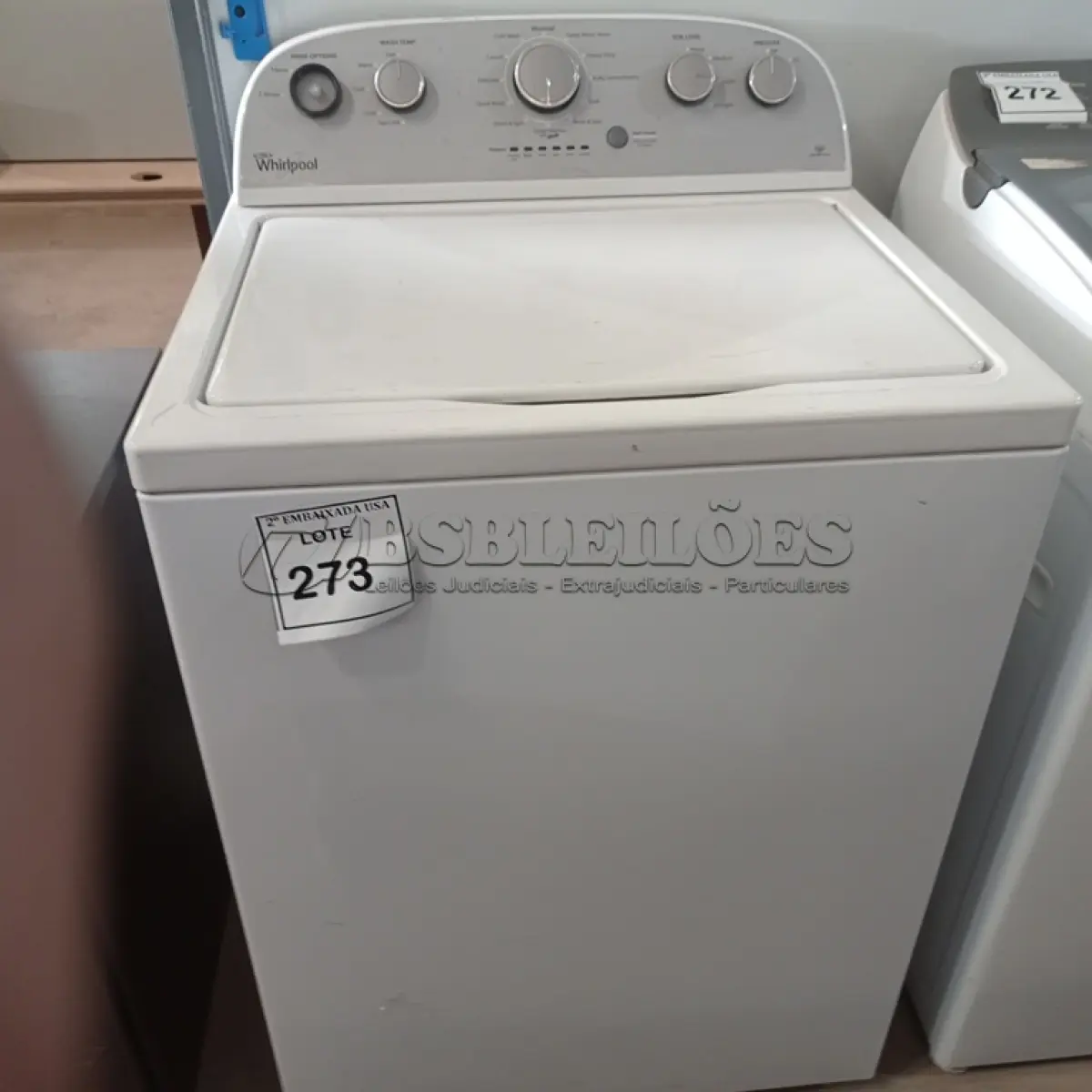 LOTE 273 - 01 MÁQUINA DE LAVAR WHIRLPOOL 110V (WASHER).  (NO ESTADO EM QUE SE ENCONTRA. SUJEITO A AVARIAS OCULTAS/VISÍVEIS.) AV9667T