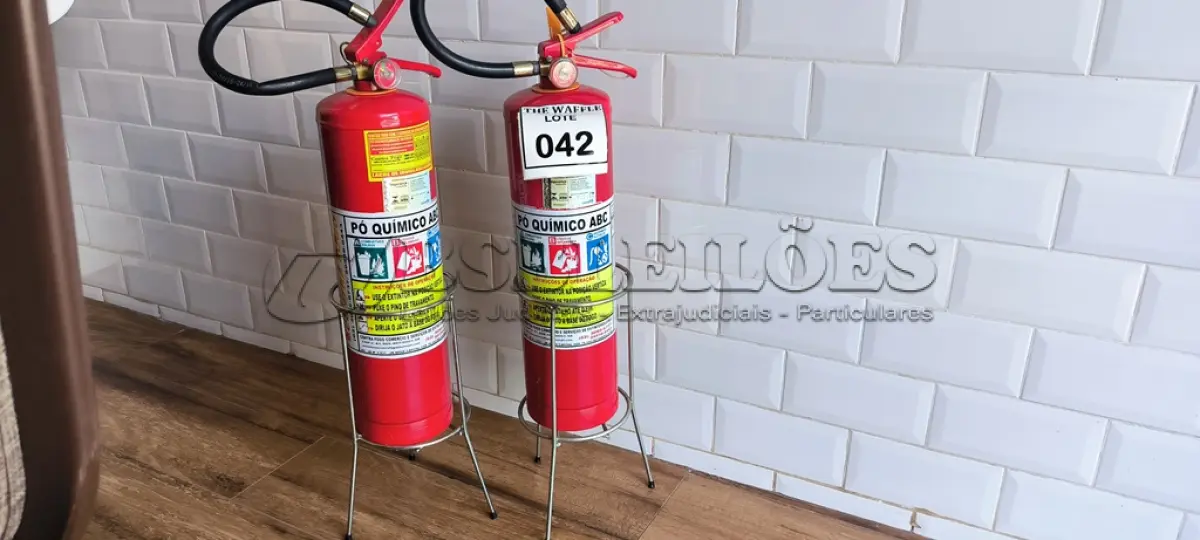 LOTE 042 - 02 EXTINTORES ABC DE PÓ QUÍMICO. (NO ESTADO) ATENÇÃO! FAZER A VISITAÇÃO ANTES DE ARREMATAR, NÃO SABEMOS SE FUNCIONA. LEILÃO NÃO TEM GARANTIA E NEM DEVOLUÇÃO, SUJEITO A POSSÍVEIS AVARIAS VISÍVEIS/OCULTAS E/OU AUSÊNCIA DE COMPONENTES.