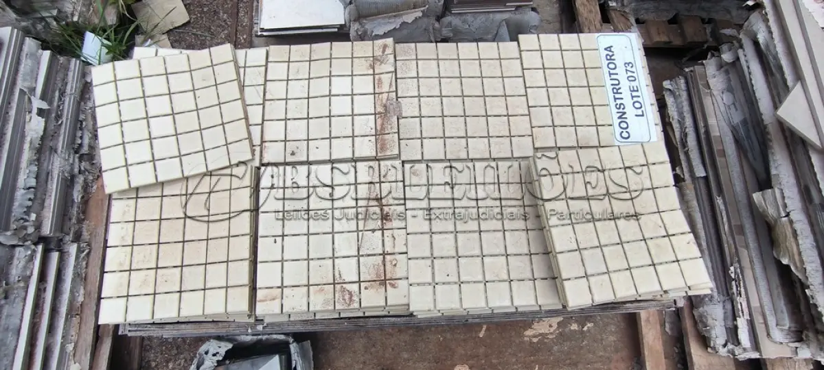 LOTE 073 - APROXIMADAMENTE 45,00 M² PLACA 30X30 (PASTILHA) - MARCA NÃO IDENTIFICADA. (NO ESTADO EM QUE SE ENCONTRA. SUJEITO A AVARIAS OCULTAS/VISÍVEIS.)