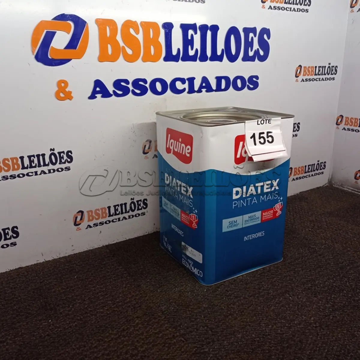 LOTE 155 - 01 LATA DE TINTA DIATEX IQUINE BASE P (NO ESTADO) ATENÇÃO! FAZER A VISITAÇÃO ANTES DE ARREMATAR, NÃO SABEMOS SE FUNCIONA. LEILÃO NÃO TEM GARANTIA E NEM DEVOLUÇÃO, SUJEITO A POSSÍVEIS AVARIAS VISÍVEIS/OCULTAS E/OU AUSÊNCIA DE COMPONENTES.