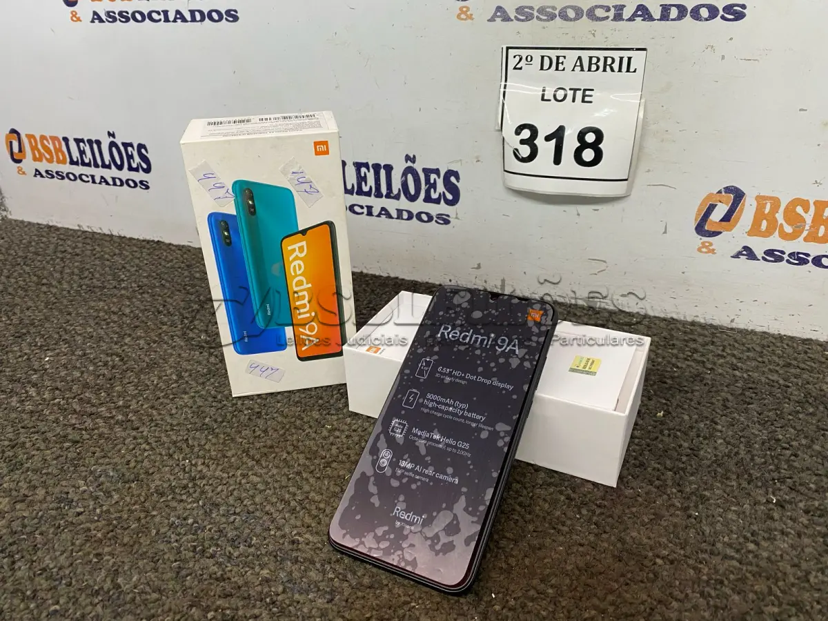 LOTE 318 - 01 CELULAR READMI 9A. (NO ESTADO) ATENÇÃO! FAZER A VISITAÇÃO ANTES DE ARREMATAR, NÃO SABEMOS SE FUNCIONA. LEILÃO NÃO TEM GARANTIA E NEM DEVOLUÇÃO, SUJEITO A POSSÍVEIS AVARIAS VISÍVEIS/OCULTAS E/OU AUSÊNCIA DE COMPONENTES.