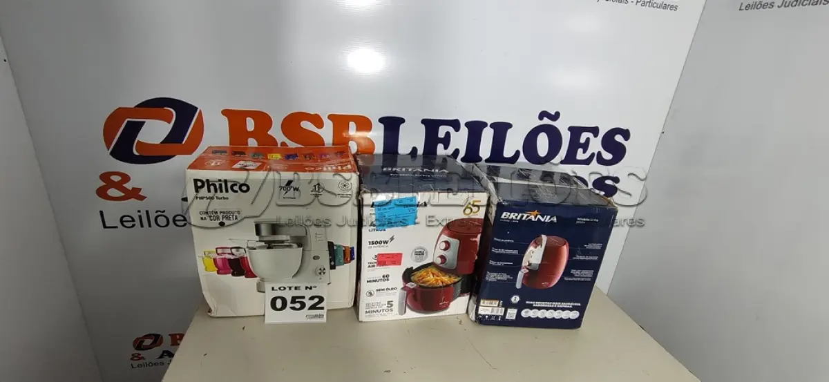 LOTE 052 - 03 – ELETRODOMÉSTICOS 110V DIVERSOS (NO ESTADO, NÃO SABEMOS SE FUNCIONA. LEILÃO NÃO TEM GARANTIA E NEM DEVOLUÇÃO, SUJEITO A POSSÍVEIS AVARIAS VISÍVEIS/OCULTAS E/OU AUSÊNCIA DE COMPONENTES)