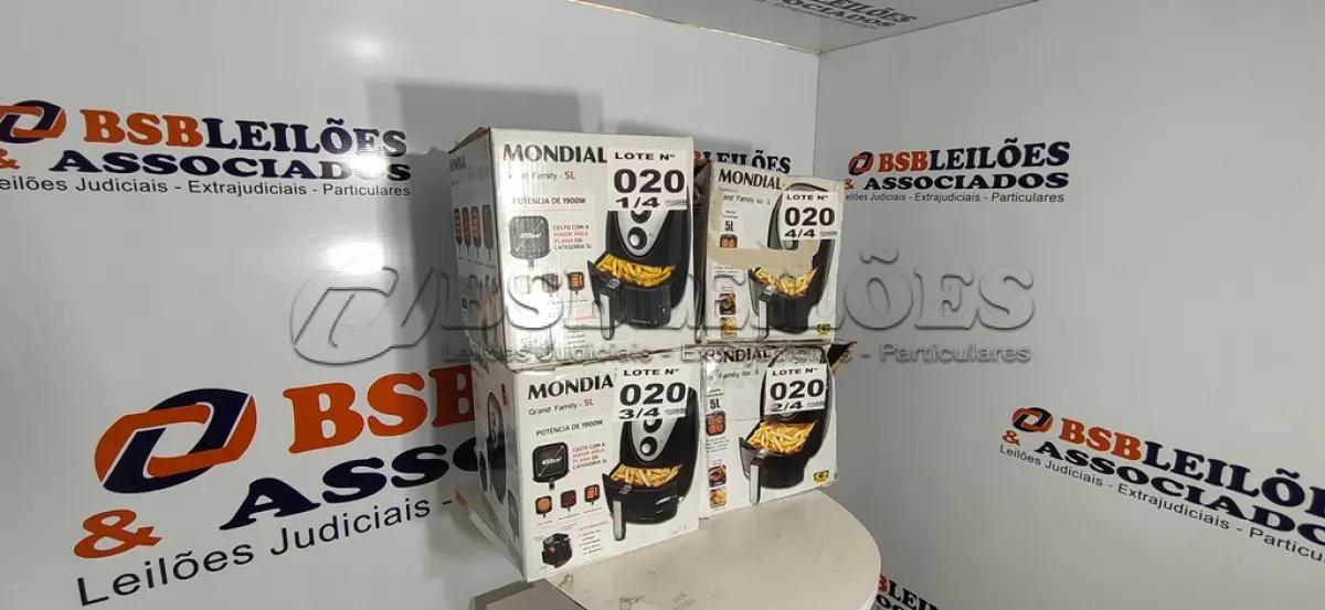 LOTE 020 - 04 - FRITADEIRAS SEM ÓLEO AIR FRYER 5LITROS, MONDIAL 110V (NO ESTADO, NÃO SABEMOS SE FUNCIONA. LEILÃO NÃO TEM GARANTIA E NEM DEVOLUÇÃO, SUJEITO A POSSÍVEIS AVARIAS VISÍVEIS/OCULTAS E/OU AUSÊNCIA DE COMPONENTES)