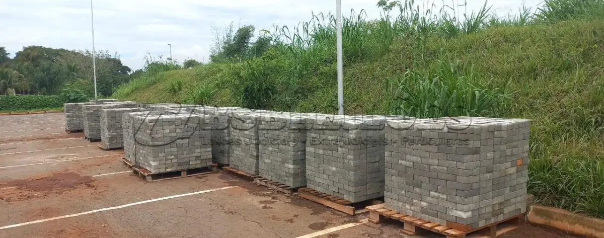 LOTE 118 - 01 PALETE COM PISO DE CONCRETO INTERTRAVADO PAVER (20X10X6CM) 15M² CADA PALETE (RETIRADA EM GOIÂNIA –GO) (NO ESTADO)