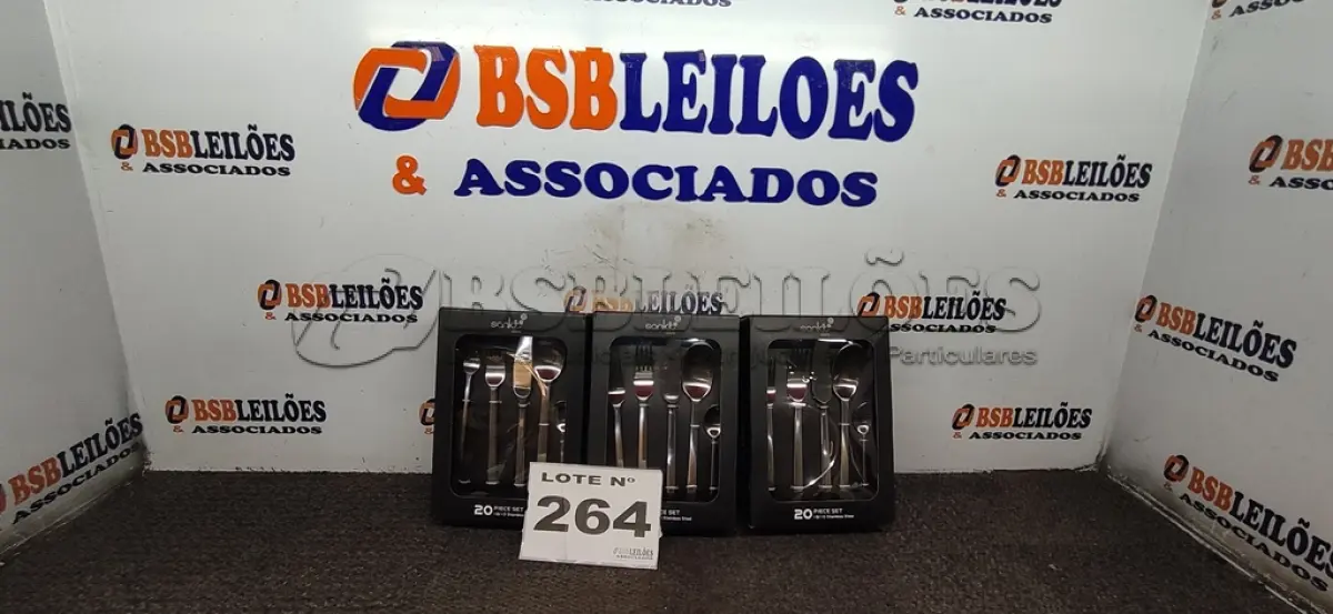 LOTE 264 - 03 - KITS JOGO TALHERES LINHA SANKIT 20 PEÇAS PRATA - PREMIUM (NO ESTADO, NÃO SABEMOS SE FUNCIONA. LEILÃO NÃO TEM GARANTIA E NEM DEVOLUÇÃO, SUJEITO A POSSÍVEIS AVARIAS VISÍVEIS/OCULTAS E/OU AUSÊNCIA DE COMPONENTES)