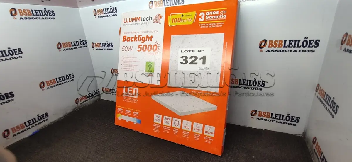 LOTE 321 - 01 - PAINEL DE LED SOBREPOR HOME TECH 50W 60X60CM 5000 LÚMENS LUZ BRANCA (NO ESTADO, NÃO SABEMOS SE FUNCIONA. LEILÃO NÃO TEM GARANTIA E NEM DEVOLUÇÃO, SUJEITO A POSSÍVEIS AVARIAS VISÍVEIS/OCULTAS E/OU AUSÊNCIA DE COMPONENTES)