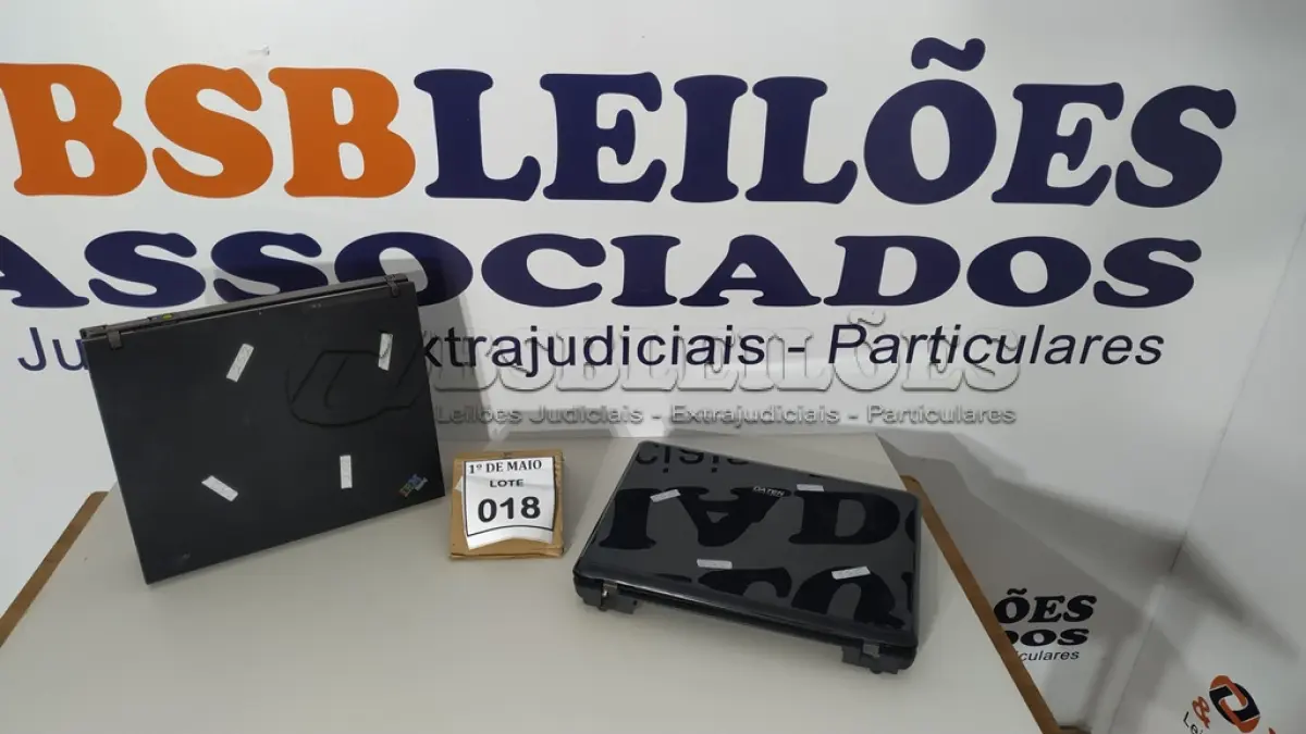 LOTE 018 - 02 NOTEBOOKS, SENDO 01 MARCA DATEN E 01 IBM SEM FONTE COM AVARIAS. (NO ESTADO) ATENÇÃO! FAZER A VISITAÇÃO ANTES DE ARREMATAR, NÃO SABEMOS SE FUNCIONA. LEILÃO NÃO TEM GARANTIA E NEM DEVOLUÇÃO, SUJEITO A POSSÍVEIS AVARIAS VISÍVEIS/OCULTAS E/OU AUSÊNCIA DE COMPONENTES.