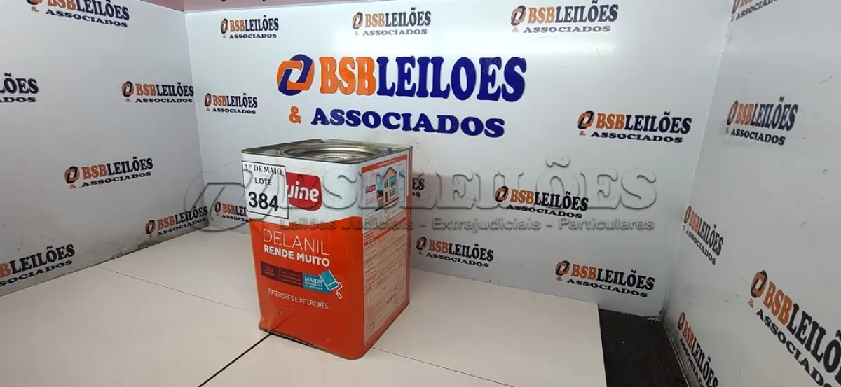 LOTE 384 - 01 LATA DE TINTA EXTERIOR/INTERIOR IQUINE DELANIL AZUL FOSCO BASE P 18L. (NOVO) (NO ESTADO) ATENÇÃO! FAZER A VISITAÇÃO ANTES DE ARREMATAR, NÃO SABEMOS SE FUNCIONA. LEILÃO NÃO TEM GARANTIA E NEM DEVOLUÇÃO, SUJEITO A POSSÍVEIS AVARIAS VISÍVEIS/OCULTAS E/OU AUSÊNCIA DE COMPONENTES.