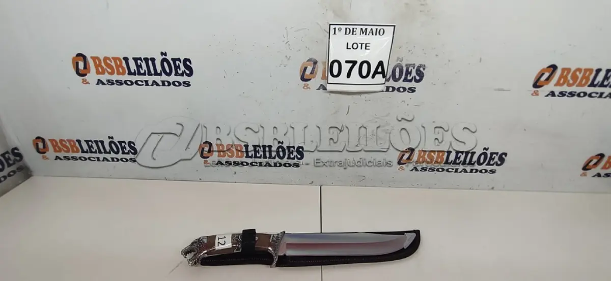 LOTE 070 - 01 FACA IMPORTADA AÇO INOXIDÁVEL CABO EM MADEIRA COM POMO CABEÇA DE ONÇA FULL TANG BAINHA DE NYLON TAMANHO TOTAL 34CM PESO 342G JÁ AFIADA  (NOVO) (NO ESTADO) ATENÇÃO! FAZER A VISITAÇÃO ANTES DE ARREMATAR, NÃO SABEMOS SE FUNCIONA. LEILÃO NÃO TEM GARANTIA E NEM DEVOLUÇÃO, SUJEITO A POSSÍVEIS AVARIAS VISÍVEIS/OCULTAS E/OU AUSÊNCIA DE COMPONENTES.     