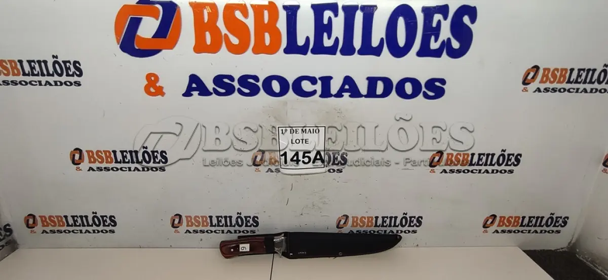 LOTE 145 - 01 FACA IMPORTADA AÇO INOXIDÁVEL CABO EM MADEIRA FULL TANG BAINHA DE NYLON TAMANHO TOTAL 39CM PESO 409G JÁ AFIADA  (NOVO) (NO ESTADO) ATENÇÃO! FAZER A VISITAÇÃO ANTES DE ARREMATAR, NÃO SABEMOS SE FUNCIONA. LEILÃO NÃO TEM GARANTIA E NEM DEVOLUÇÃO, SUJEITO A POSSÍVEIS AVARIAS VISÍVEIS/OCULTAS E/OU AUSÊNCIA DE COMPONENTES.