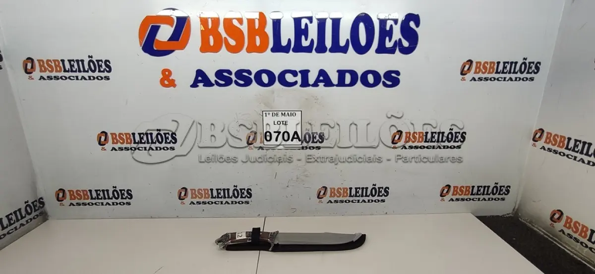 LOTE 070 - 01 FACA IMPORTADA AÇO INOXIDÁVEL CABO EM MADEIRA COM POMO CABEÇA DE ONÇA FULL TANG BAINHA DE NYLON TAMANHO TOTAL 34CM PESO 342G JÁ AFIADA  (NOVO) (NO ESTADO) ATENÇÃO! FAZER A VISITAÇÃO ANTES DE ARREMATAR, NÃO SABEMOS SE FUNCIONA. LEILÃO NÃO TEM GARANTIA E NEM DEVOLUÇÃO, SUJEITO A POSSÍVEIS AVARIAS VISÍVEIS/OCULTAS E/OU AUSÊNCIA DE COMPONENTES.     
