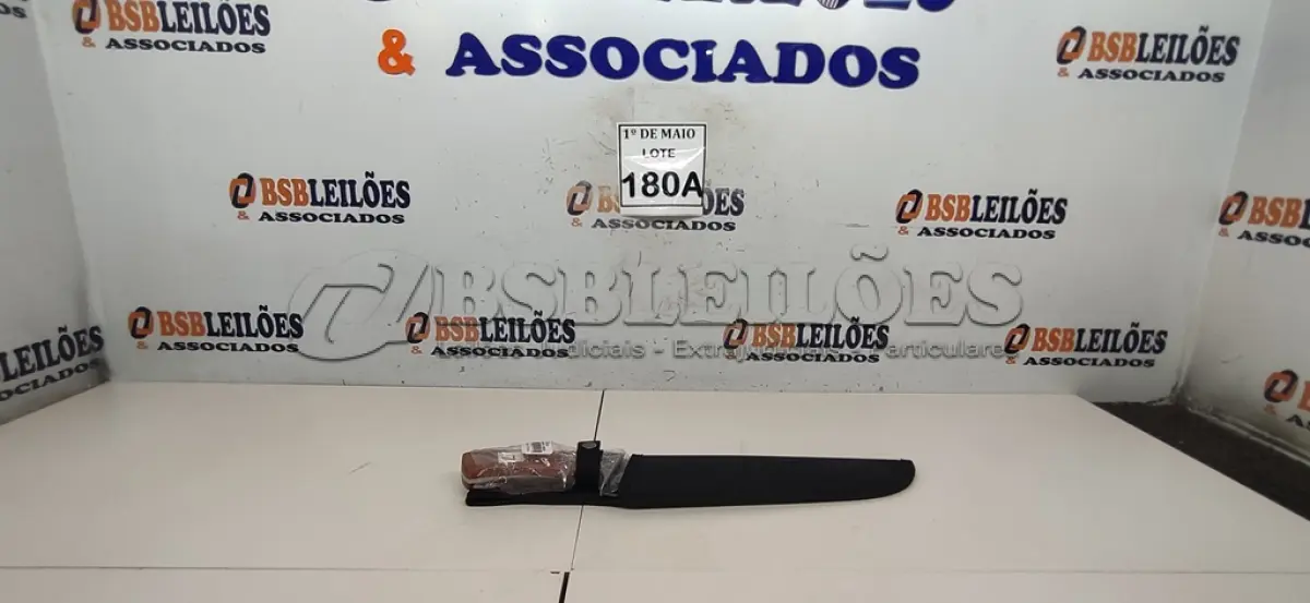 LOTE 180 - 01 FACA IMPORTADA AÇO INOXIDÁVEL CABO EM MADEIRA FULL TANG BAINHA DE NYLON TAMANHO TOTAL 38CM PESO 416G JÁ AFIADA   (NOVO) (NO ESTADO) ATENÇÃO! FAZER A VISITAÇÃO ANTES DE ARREMATAR, NÃO SABEMOS SE FUNCIONA. LEILÃO NÃO TEM GARANTIA E NEM DEVOLUÇÃO, SUJEITO A POSSÍVEIS AVARIAS VISÍVEIS/OCULTAS E/OU AUSÊNCIA DE COMPONENTES.