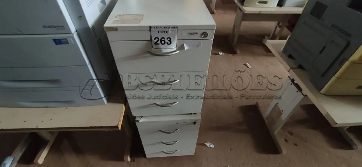 LOTE 263 - 02 GAVETEIROS DE ESCRITÓRIO COM 3 GAVETAS CADA. (NO ESTADO) ATENÇÃO! FAZER A VISITAÇÃO ANTES DE ARREMATAR, NÃO SABEMOS SE FUNCIONA, LEILÃO NÃO TEM GARANTIA E NEM DEVOLUÇÃO, SUJEITO A POSSÍVEIS AVARIAS VISÍVEIS/OCULTAS E/OU AUSÊNCIA DE COMPONENTES.