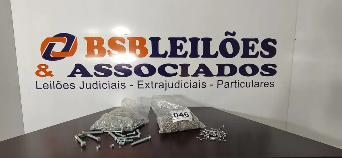 01 LOTE COM GRANDE QUANTIDADE DE REBITES E PARAFUSOS. (NO ESTADO) ATENÇÃO! FAZER A VISITAÇÃO ANTES DE ARREMATAR, NÃO SABEMOS SE FUNCIONA, LEILÃO NÃO TEM GARANTIA E NEM DEVOLUÇÃO, SUJEITO A POSSÍVEIS AVARIAS VISÍVEIS/OCULTAS E/OU AUSÊNCIA DE COMPONENTES.