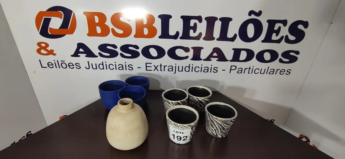 08 VASOS DECORATIVOS. (NO ESTADO) ATENÇÃO! FAZER A VISITAÇÃO ANTES DE ARREMATAR, NÃO SABEMOS SE FUNCIONA, LEILÃO NÃO TEM GARANTIA E NEM DEVOLUÇÃO, SUJEITO A POSSÍVEIS AVARIAS VISÍVEIS/OCULTAS E/OU AUSÊNCIA DE COMPONENTES.