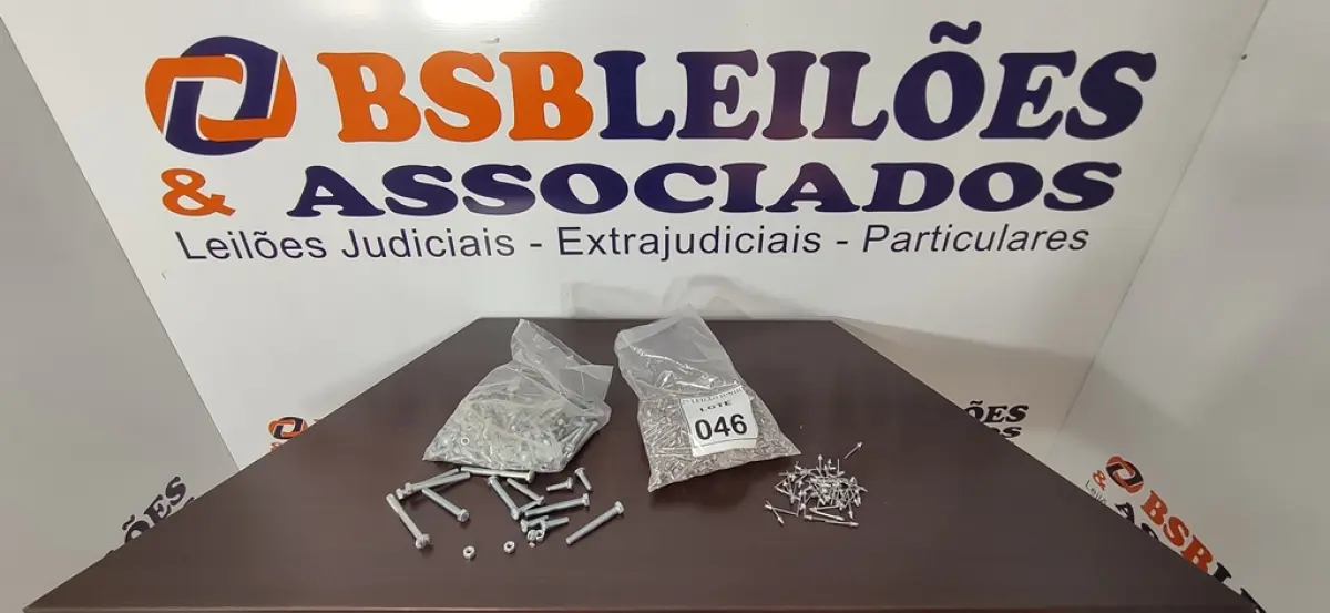 01 LOTE COM GRANDE QUANTIDADE DE REBITES E PARAFUSOS. (NO ESTADO) ATENÇÃO! FAZER A VISITAÇÃO ANTES DE ARREMATAR, NÃO SABEMOS SE FUNCIONA, LEILÃO NÃO TEM GARANTIA E NEM DEVOLUÇÃO, SUJEITO A POSSÍVEIS AVARIAS VISÍVEIS/OCULTAS E/OU AUSÊNCIA DE COMPONENTES.