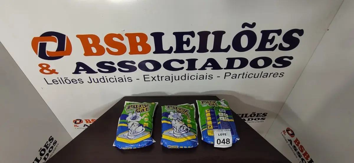 03 PACOTES DE GRANULADOS SANITÁRIO COM 4KG CADA. (NO ESTADO) ATENÇÃO! FAZER A VISITAÇÃO ANTES DE ARREMATAR, NÃO SABEMOS SE FUNCIONA, LEILÃO NÃO TEM GARANTIA E NEM DEVOLUÇÃO, SUJEITO A POSSÍVEIS AVARIAS VISÍVEIS/OCULTAS E/OU AUSÊNCIA DE COMPONENTES.
