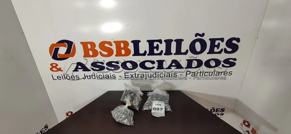 LOTE 007 - 01 LOTE COM PARAFUSOS, BRAÇADEIRAS E MATÉRIAS DIVERSOS. (NO ESTADO) ATENÇÃO! FAZER A VISITAÇÃO ANTES DE ARREMATAR, NÃO SABEMOS SE FUNCIONA, LEILÃO NÃO TEM GARANTIA E NEM DEVOLUÇÃO, SUJEITO A POSSÍVEIS AVARIAS VISÍVEIS/OCULTAS E/OU AUSÊNCIA DE COMPONENTES.