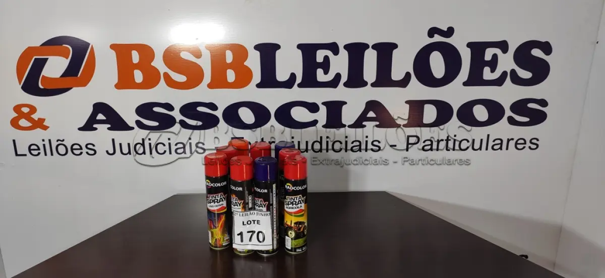 LOTE 170 - 09 TINTAS SPRAY DE CORES DIVERSAS. (NO ESTADO) ATENÇÃO! FAZER A VISITAÇÃO ANTES DE ARREMATAR, NÃO SABEMOS SE FUNCIONA, LEILÃO NÃO TEM GARANTIA E NEM DEVOLUÇÃO, SUJEITO A POSSÍVEIS AVARIAS VISÍVEIS/OCULTAS E/OU AUSÊNCIA DE COMPONENTES.