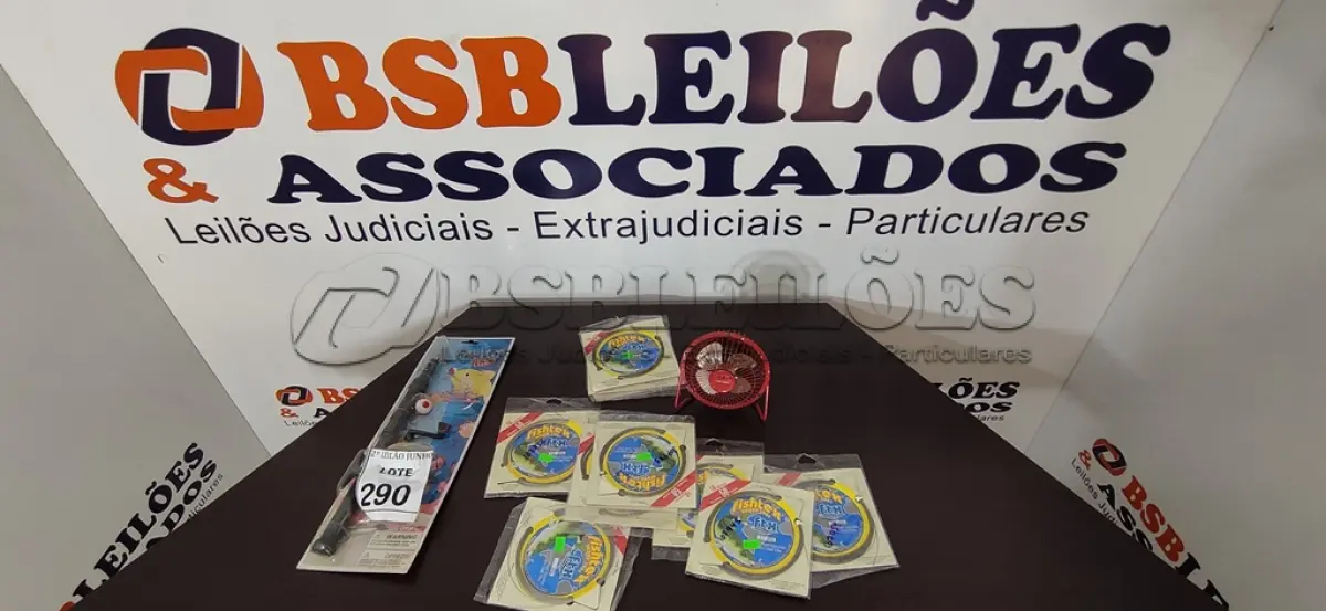 LOTE 290 - 01 KIT DE PESCA INFANTIL E 11 LINHAS DE NYLON COM 10M CADA E 01 VENTILADOR PORTÁTIL. (NO ESTADO) ATENÇÃO! FAZER A VISITAÇÃO ANTES DE ARREMATAR, NÃO SABEMOS SE FUNCIONA, LEILÃO NÃO TEM GARANTIA E NEM DEVOLUÇÃO, SUJEITO A POSSÍVEIS AVARIAS VISÍVEIS/OCULTAS E/OU AUSÊNCIA DE COMPONENTES.