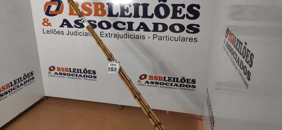 05 VARAS DE BAMBU. (NO ESTADO) ATENÇÃO! FAZER A VISITAÇÃO ANTES DE ARREMATAR, NÃO SABEMOS SE FUNCIONA, LEILÃO NÃO TEM GARANTIA E NEM DEVOLUÇÃO, SUJEITO A POSSÍVEIS AVARIAS VISÍVEIS/OCULTAS E/OU AUSÊNCIA DE COMPONENTES.