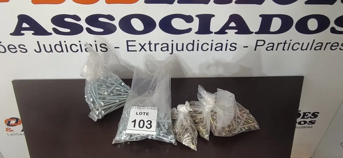 01 LOTE COM GRANDE QUANTIDADE DE PARAFUSOS E CONECTORES DE METAL. (NO ESTADO) ATENÇÃO! FAZER A VISITAÇÃO ANTES DE ARREMATAR, NÃO SABEMOS SE FUNCIONA, LEILÃO NÃO TEM GARANTIA E NEM DEVOLUÇÃO, SUJEITO A POSSÍVEIS AVARIAS VISÍVEIS/OCULTAS E/OU AUSÊNCIA DE COMPONENTES.