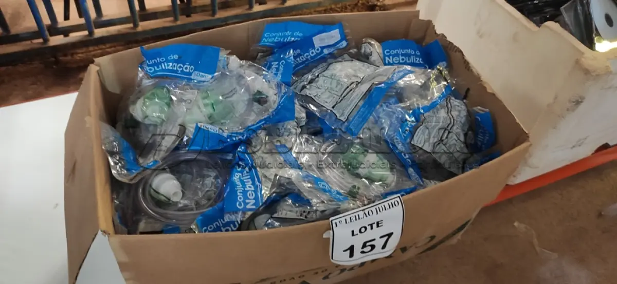 LOTE 157 - 01 LOTE COM GRANDE QUANTIDADE DE CONJUNTO DE NEBULIZAÇÃO. (NO ESTADO) ATENÇÃO! FAZER A VISITAÇÃO ANTES DE ARREMATAR, NÃO SABEMOS SE FUNCIONA. LEILÃO NÃO TEM GARANTIA E NEM DEVOLUÇÃO, SUJEITO A POSSÍVEIS AVARIAS VISÍVEIS/OCULTAS E/OU AUSÊNCIA DE COMPONENTES.