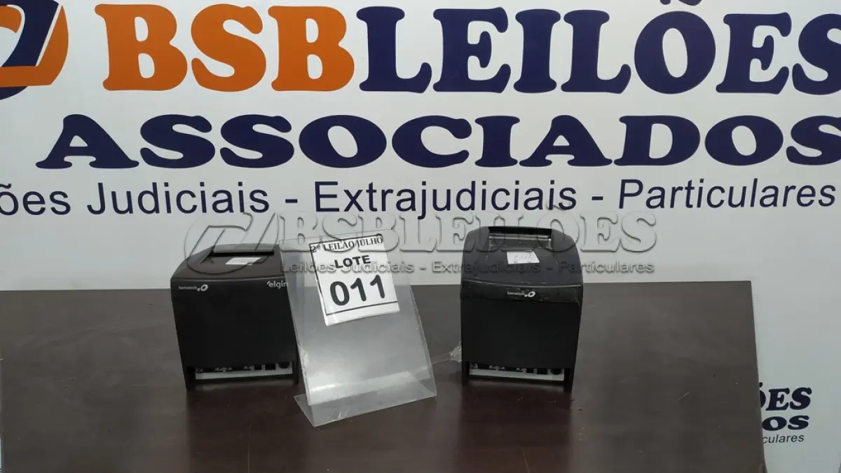 LOTE 011 - 02 IMPRESSORAS DE CUPOM MARCA BEMATECH. (NO ESTADO) ATENÇÃO! FAZER A VISITAÇÃO ANTES DE ARREMATAR, NÃO SABEMOS SE FUNCIONA. LEILÃO NÃO TEM GARANTIA E NEM DEVOLUÇÃO, SUJEITO A POSSÍVEIS AVARIAS VISÍVEIS/OCULTAS E/OU AUSÊNCIA DE COMPONENTES.