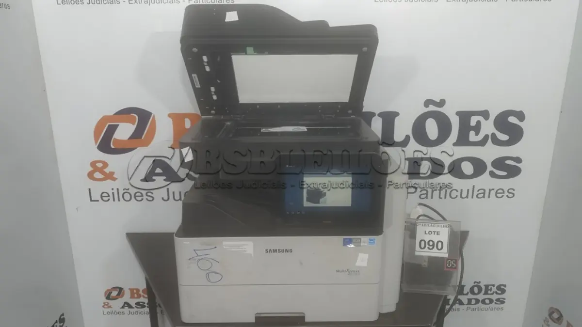 LOTE 090 - 01 IMPRESSORA MULTIFUNCIONAL M5370LX PAINEL DIGITAL TOUCHSCREEN MARCA SAMSUNG. (NO ESTADO) ATENÇÃO! FAZER A VISITAÇÃO ANTES DE ARREMATAR, NÃO SABEMOS SE FUNCIONA. LEILÃO NÃO TEM GARANTIA E NEM DEVOLUÇÃO, SUJEITO A POSSÍVEIS AVARIAS VISÍVEIS/OCULTAS E/OU AUSÊNCIA DE COMPONENTES.