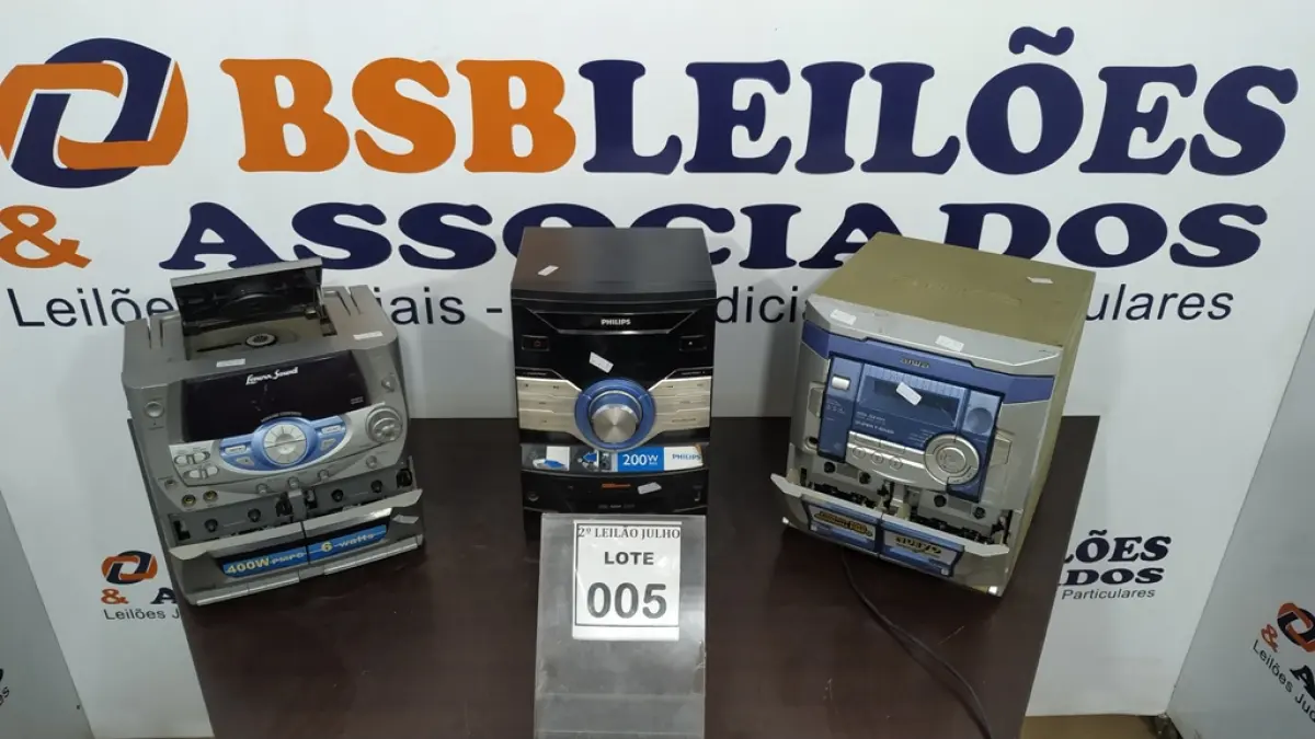03 MICROSYSTEMS DE MARCAS E MODELOS DIVERSOS. (NO ESTADO) ATENÇÃO! FAZER A VISITAÇÃO ANTES DE ARREMATAR, NÃO SABEMOS SE FUNCIONA. LEILÃO NÃO TEM GARANTIA E NEM DEVOLUÇÃO, SUJEITO A POSSÍVEIS AVARIAS VISÍVEIS/OCULTAS E/OU AUSÊNCIA DE COMPONENTES.