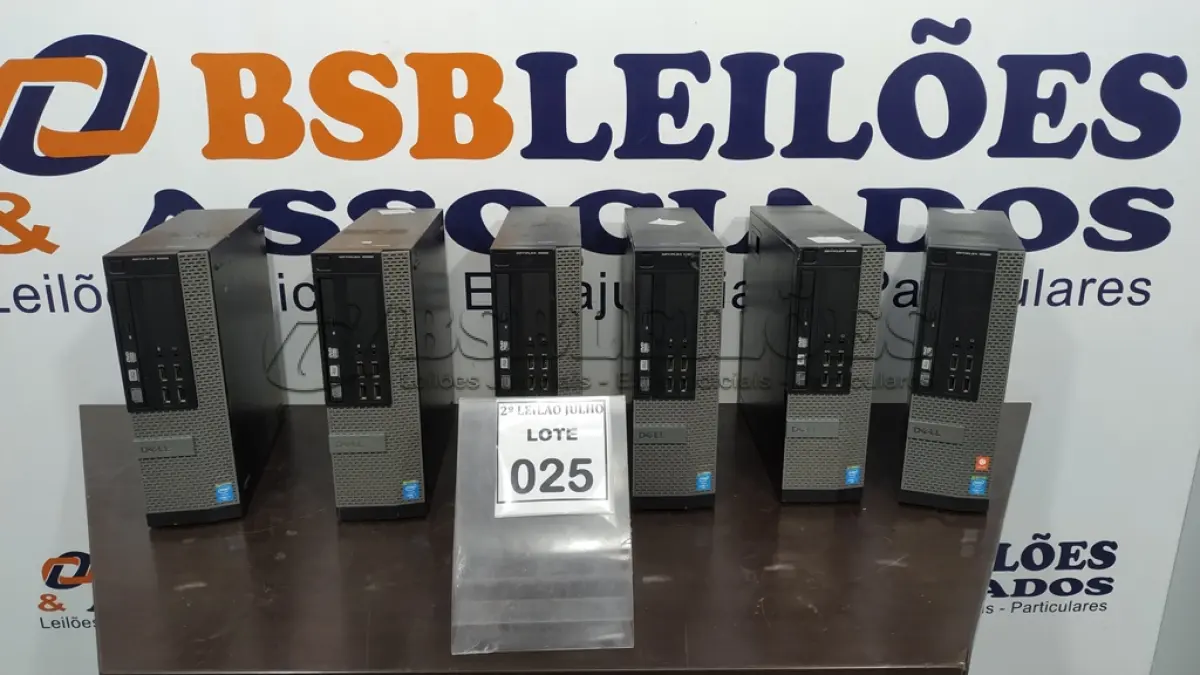 LOTE 025 - 06 CPUS MARCA DELL PARA RETIRADA DE PEÇAS. (NO ESTADO) ATENÇÃO! FAZER A VISITAÇÃO ANTES DE ARREMATAR, NÃO SABEMOS SE FUNCIONA. LEILÃO NÃO TEM GARANTIA E NEM DEVOLUÇÃO, SUJEITO A POSSÍVEIS AVARIAS VISÍVEIS/OCULTAS E/OU AUSÊNCIA DE COMPONENTES.