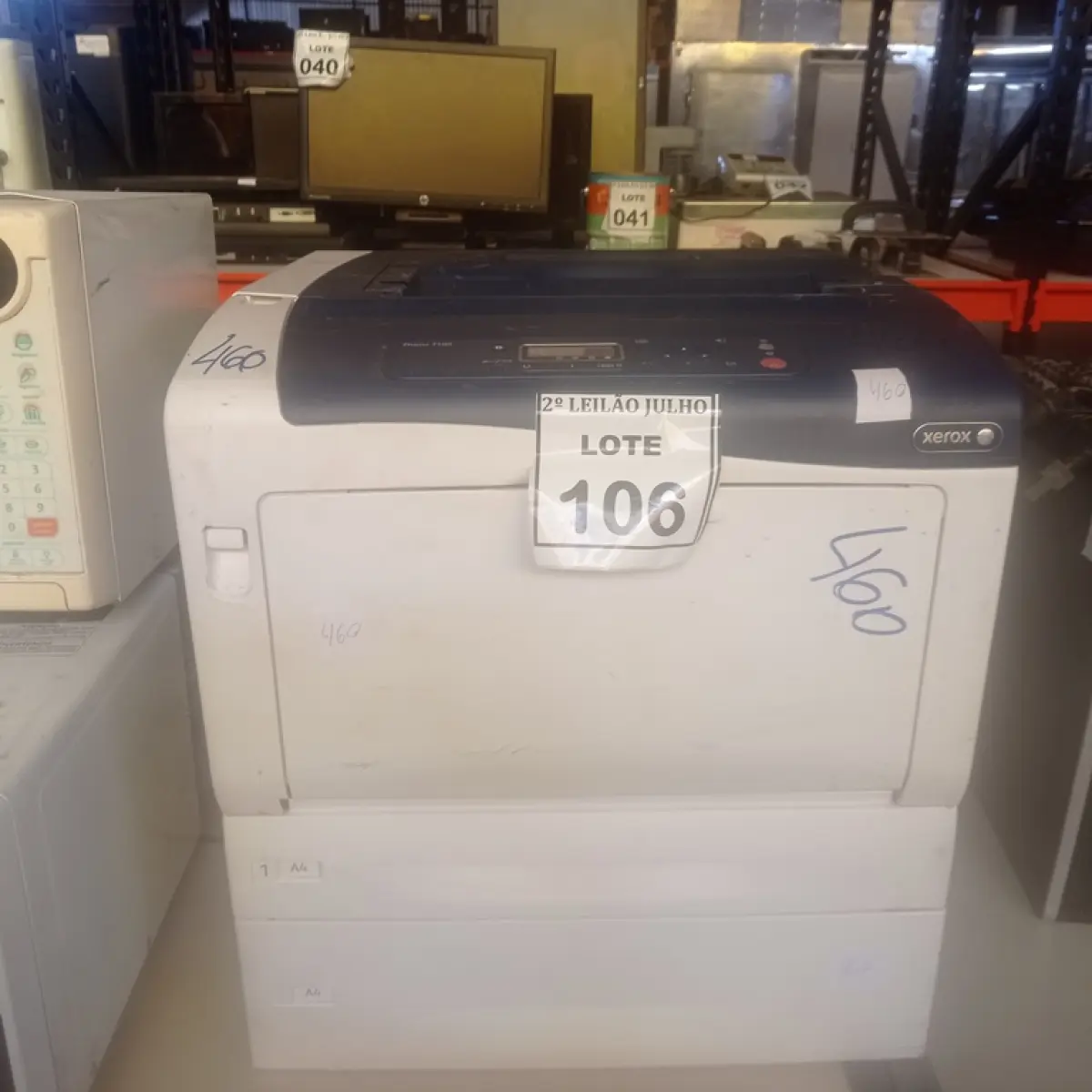 01 IMPRESSORA MULTIFUNCIONAL PHASER 7100. (NO ESTADO) ATENÇÃO! FAZER A VISITAÇÃO ANTES DE ARREMATAR, NÃO SABEMOS SE FUNCIONA. LEILÃO NÃO TEM GARANTIA E NEM DEVOLUÇÃO, SUJEITO A POSSÍVEIS AVARIAS VISÍVEIS/OCULTAS E/OU AUSÊNCIA DE COMPONENTES.