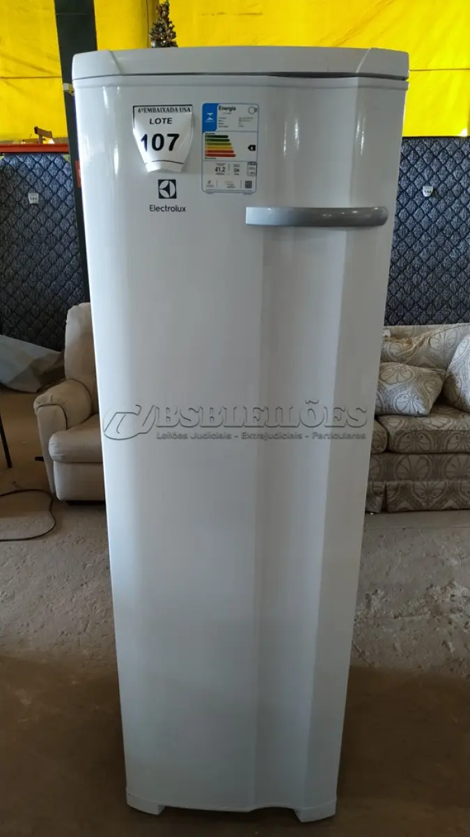 LOTE 107 - 01 FREEZER ELECTROLUX 220V.  (NO ESTADO EM QUE SE ENCONTRA. SUJEITO A AVARIAS OCULTAS/VISÍVEIS.) BF8510B
