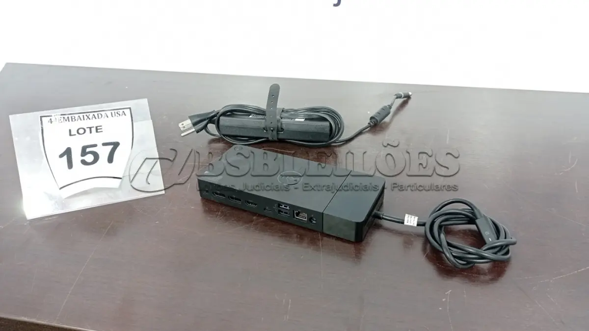 LOTE 157 - 01 DOCK STATION DELL USB TIPO C COM FONTE.  (NO ESTADO EM QUE SE ENCONTRA. SUJEITO A AVARIAS OCULTAS/VISÍVEIS.)