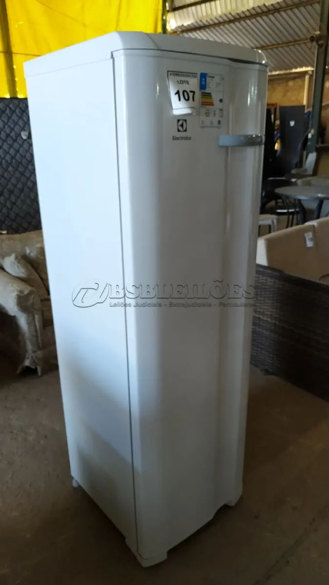 LOTE 107 - 01 FREEZER ELECTROLUX 220V.  (NO ESTADO EM QUE SE ENCONTRA. SUJEITO A AVARIAS OCULTAS/VISÍVEIS.) BF8510B