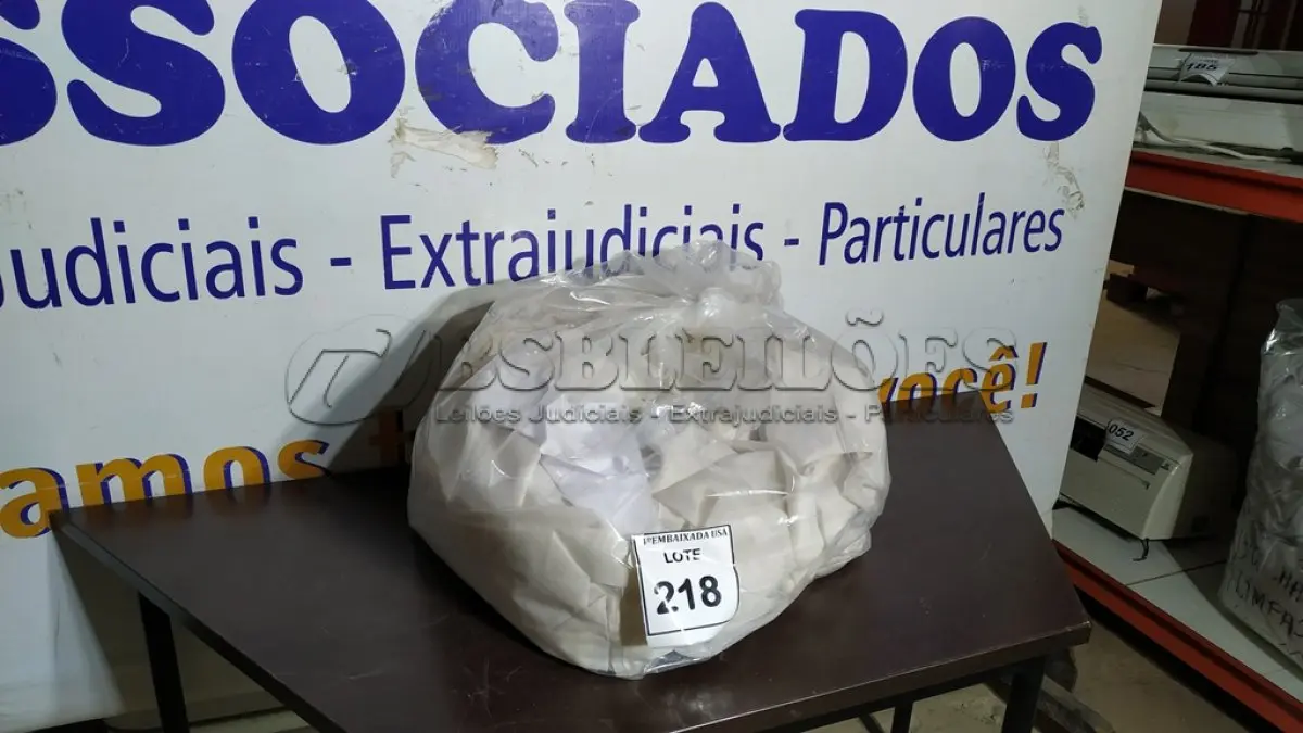 LOTE 218 - 01 SACO COM CORTINAS. (NO ESTADO EM QUE SE ENCONTRA. SUJEITO A AVARIAS OCULTAS/VISÍVEIS.)