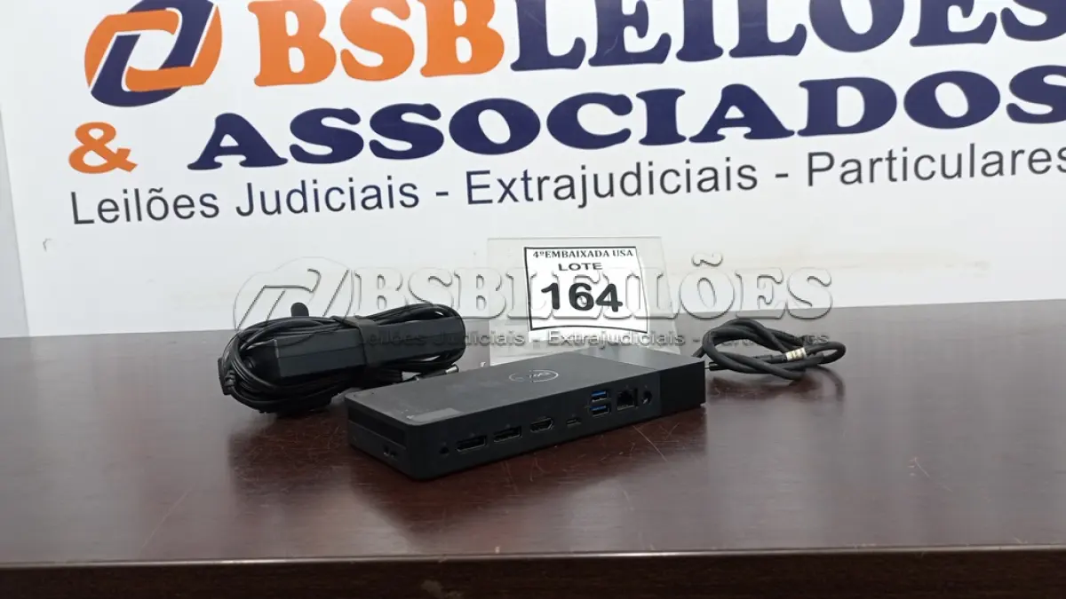 LOTE 164 - 01 DOCK STATION DELL USB TIPO C COM FONTE.  (NO ESTADO EM QUE SE ENCONTRA. SUJEITO A AVARIAS OCULTAS/VISÍVEIS.)