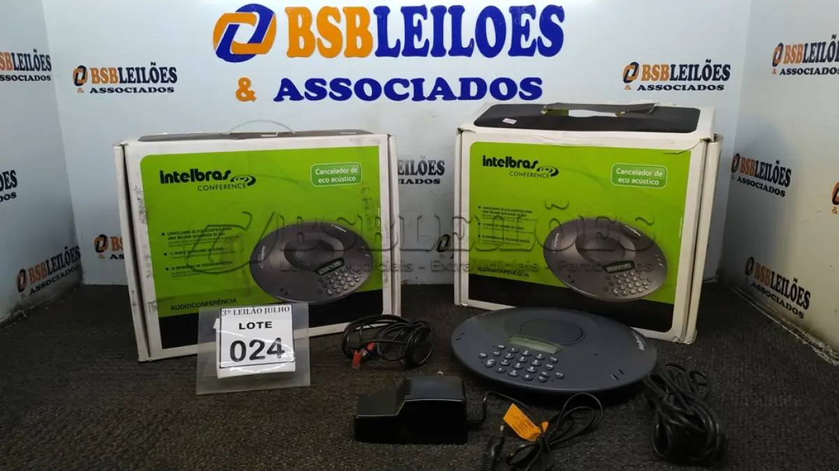 LOTE 024 - 02 APARELHOS DE AUDIOCONFERÊNCIA MARCA INTELBRAS. (NO ESTADO) ATENÇÃO! FAZER A VISITAÇÃO ANTES DE ARREMATAR, NÃO SABEMOS SE FUNCIONA, LEILÃO NÃO TEM GARANTIA E NEM DEVOLUÇÃO, SUJEITO A POSSÍVEIS AVARIAS VISÍVEIS/OCULTAS E/OU AUSÊNCIA DE COMPONENTES.