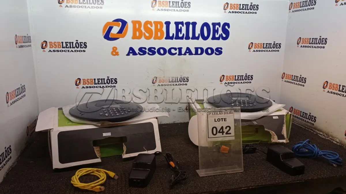 LOTE 042 - 02 APARELHOS DE AUDIOCONFERÊNCIA MARCA INTELBRAS. (NO ESTADO) ATENÇÃO! FAZER A VISITAÇÃO ANTES DE ARREMATAR, NÃO SABEMOS SE FUNCIONA, LEILÃO NÃO TEM GARANTIA E NEM DEVOLUÇÃO, SUJEITO A POSSÍVEIS AVARIAS VISÍVEIS/OCULTAS E/OU AUSÊNCIA DE COMPONENTES.