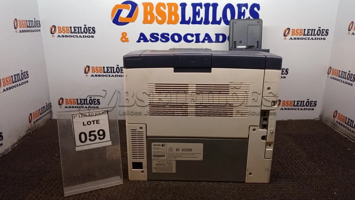LOTE 059 - 01 IMPRESSORA MULTIFUNCIONAL COM TELA DIGITAL MODELO C400 MARCA XEROX. (NO ESTADO) ATENÇÃO! FAZER A VISITAÇÃO ANTES DE ARREMATAR, NÃO SABEMOS SE FUNCIONA, LEILÃO NÃO TEM GARANTIA E NEM DEVOLUÇÃO, SUJEITO A POSSÍVEIS AVARIAS VISÍVEIS/OCULTAS E/OU AUSÊNCIA DE COMPONENTES.