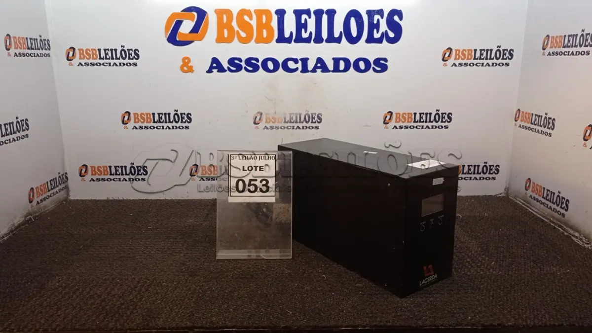 LOTE 053 - 01 NOBREAK MARCA LACERDA. (NO ESTADO) ATENÇÃO! FAZER A VISITAÇÃO ANTES DE ARREMATAR, NÃO SABEMOS SE FUNCIONA, LEILÃO NÃO TEM GARANTIA E NEM DEVOLUÇÃO, SUJEITO A POSSÍVEIS AVARIAS VISÍVEIS/OCULTAS E/OU AUSÊNCIA DE COMPONENTES.