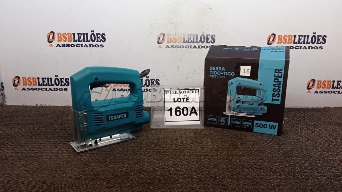 LOTE 160 - SERRA TICO TICO TSSAPER 500W 220V COM SERRA RPM 3000 60HZ (NO ESTADO) ATENÇÃO! FAZER A VISITAÇÃO ANTES DE ARREMATAR, NÃO SABEMOS SE FUNCIONA, LEILÃO NÃO TEM GARANTIA E NEM DEVOLUÇÃO, SUJEITO A POSSÍVEIS AVARIAS VISÍVEIS/OCULTAS E/OU AUSÊNCIA DE COMPONENTES.