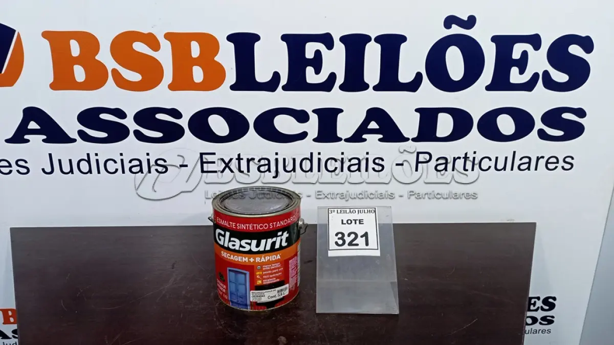 LOTE 321 - 01 LATA DE ESMALTE SINTÉTICO COM 3,6L NA COR BRILHANTE LARANJA IPÊ MARCA GLASURIT. (NO ESTADO) ATENÇÃO! FAZER A VISITAÇÃO ANTES DE ARREMATAR, NÃO SABEMOS SE FUNCIONA, LEILÃO NÃO TEM GARANTIA E NEM DEVOLUÇÃO, SUJEITO A POSSÍVEIS AVARIAS VISÍVEIS/OCULTAS E/OU AUSÊNCIA DE COMPONENTES.