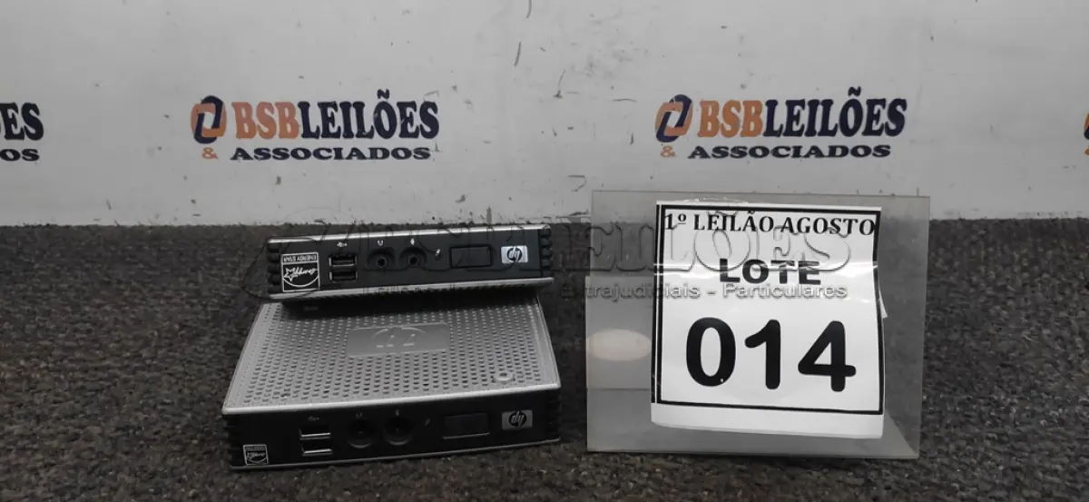 LOTE 014 - 02 MINIS PC MARCA HP. (NO ESTADO) ATENÇÃO! FAZER A VISITAÇÃO ANTES DE ARREMATAR, NÃO SABEMOS SE FUNCIONA. LEILÃO NÃO TEM GARANTIA E NEM DEVOLUÇÃO, SUJEITO A POSSÍVEIS AVARIAS VISÍVEIS/OCULTAS E/OU AUSÊNCIA DE COMPONENTES.