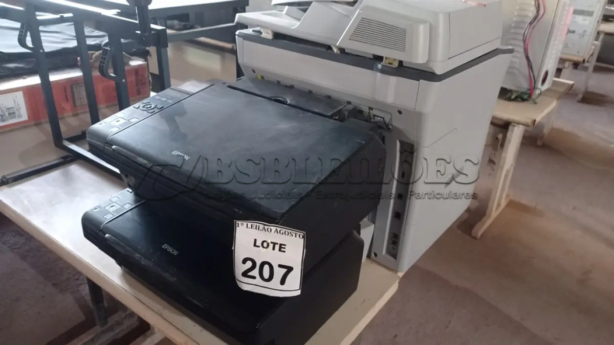 LOTE 207 - 01 IMPRESSORA MULTIFUNCIONAL SCX-5835FN SAMSUNG E 02 IMPRESSORAS MODELO TX410 MARCA EPSON. (NO ESTADO) ATENÇÃO! FAZER A VISITAÇÃO ANTES DE ARREMATAR, NÃO SABEMOS SE FUNCIONA, LEILÃO NÃO TEM GARANTIA E NEM DEVOLUÇÃO, SUJEITO A POSSÍVEIS AVARIAS VISÍVEIS/OCULTAS E/OU AUSÊNCIA DE COMPONENTES.