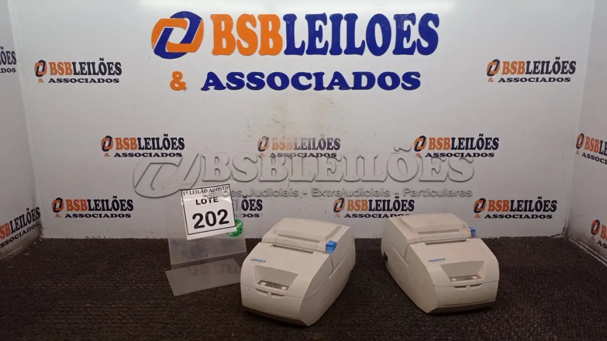LOTE 202 - 02 IMPRESSORAS DE ETIQUETAS MARCA DIEBOLD. (NO ESTADO) ATENÇÃO! FAZER A VISITAÇÃO ANTES DE ARREMATAR, NÃO SABEMOS SE FUNCIONA, LEILÃO NÃO TEM GARANTIA E NEM DEVOLUÇÃO, SUJEITO A POSSÍVEIS AVARIAS VISÍVEIS/OCULTAS E/OU AUSÊNCIA DE COMPONENTES.