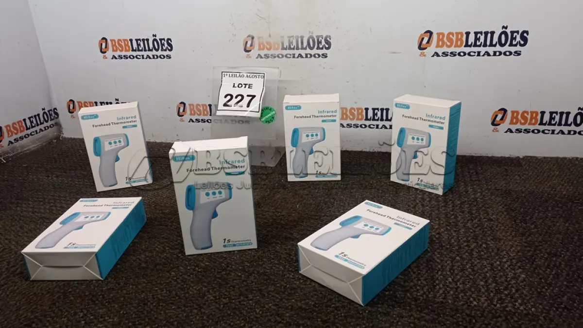 LOTE 227 - 06 TERMÔMETROS INFRAVERMELHO. (NO ESTADO) ATENÇÃO! FAZER A VISITAÇÃO ANTES DE ARREMATAR, NÃO SABEMOS SE FUNCIONA, LEILÃO NÃO TEM GARANTIA E NEM DEVOLUÇÃO, SUJEITO A POSSÍVEIS AVARIAS VISÍVEIS/OCULTAS E/OU AUSÊNCIA DE COMPONENTES.