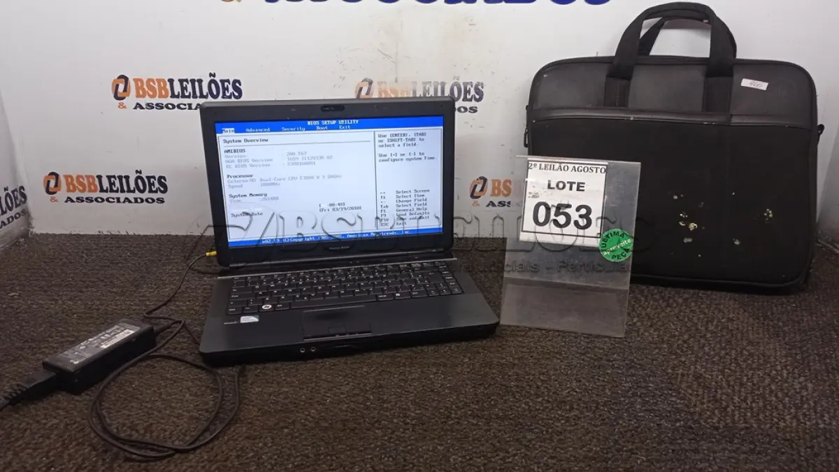 LOTE 053 - 01 NOTEBOOK COM BOLSA MARCA POSITIVO. (NO ESTADO) ATENÇÃO! FAZER A VISITAÇÃO ANTES DE ARREMATAR, NÃO SABEMOS SE FUNCIONA, LEILÃO NÃO TEM GARANTIA E NEM DEVOLUÇÃO, SUJEITO A POSSÍVEIS AVARIAS VISÍVEIS/OCULTAS E/OU AUSÊNCIA DE COMPONENTES.