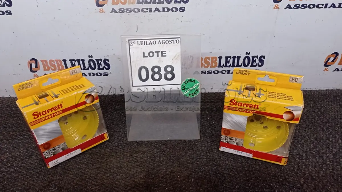 LOTE 088 - 02 SERRAS COPO MARCA STARRETT. (NO ESTADO) ATENÇÃO! FAZER A VISITAÇÃO ANTES DE ARREMATAR, NÃO SABEMOS SE FUNCIONA, LEILÃO NÃO TEM GARANTIA E NEM DEVOLUÇÃO, SUJEITO A POSSÍVEIS AVARIAS VISÍVEIS/OCULTAS E/OU AUSÊNCIA DE COMPONENTES.